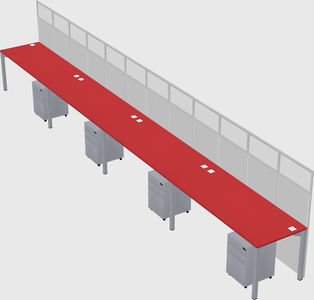 Shared rectangular cubicle