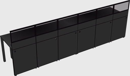Shared rectangular cubicle