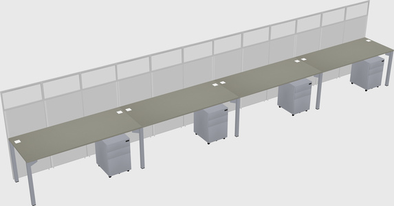 Shared rectangular cubicle