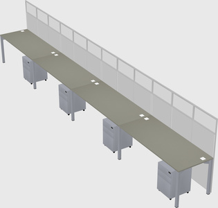Shared rectangular cubicle