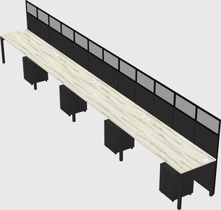 Shared rectangular cubicle