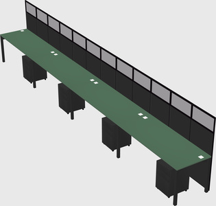 Shared rectangular cubicle