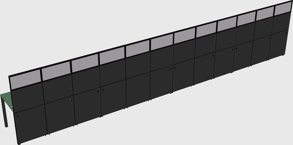 Shared rectangular cubicle
