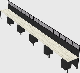 Shared rectangular cubicle