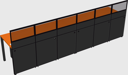 Shared rectangular cubicle