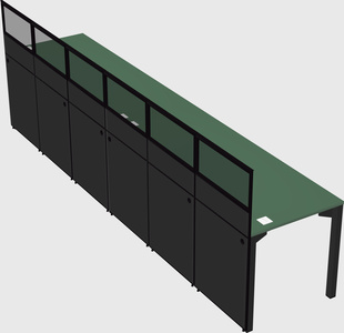 Shared rectangular cubicle