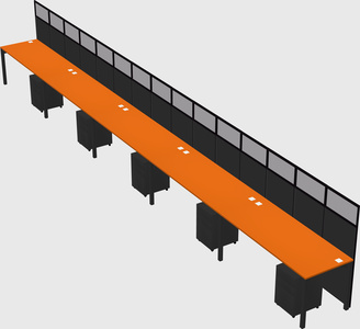 Shared rectangular cubicle