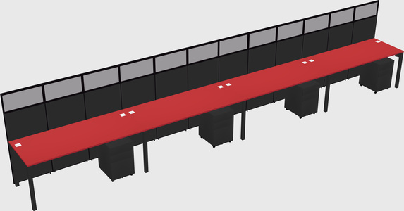 Shared rectangular cubicle