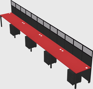 Shared rectangular cubicle