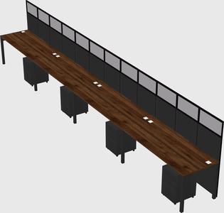 Shared rectangular cubicle