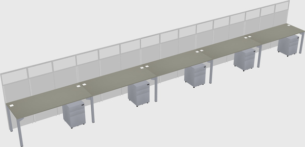 Shared rectangular cubicle
