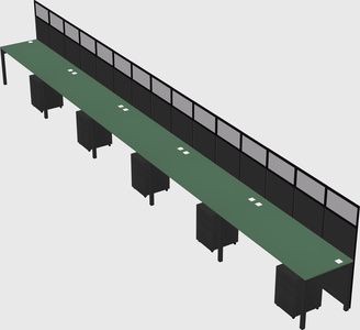 Shared rectangular cubicle