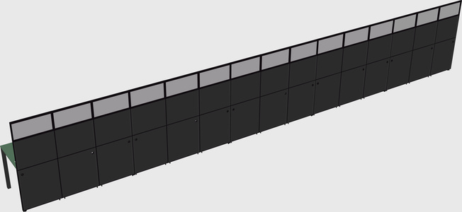 Shared rectangular cubicle
