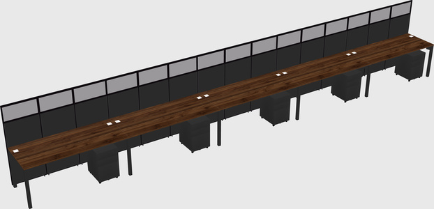 Shared rectangular cubicle