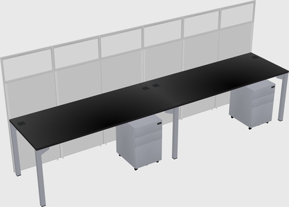 Shared rectangular cubicle