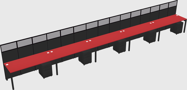 Shared rectangular cubicle