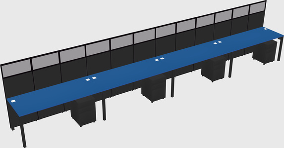 Shared rectangular cubicle