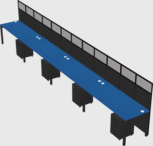 Shared rectangular cubicle