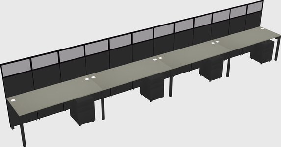 Shared rectangular cubicle