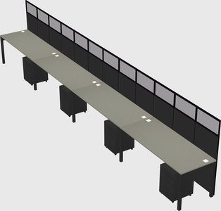 Shared rectangular cubicle
