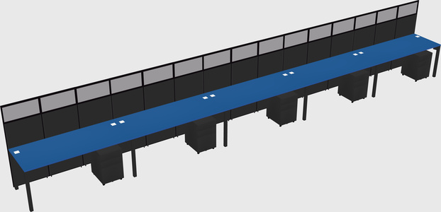 Shared rectangular cubicle
