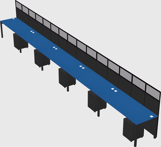 Shared rectangular cubicle