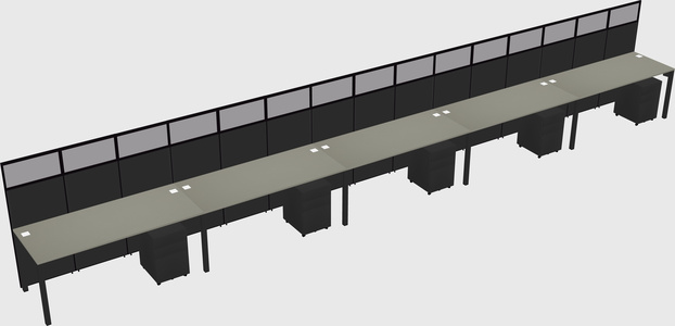 Shared rectangular cubicle