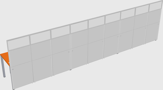 Shared rectangular cubicle