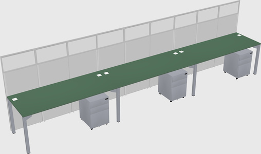 Shared rectangular cubicle