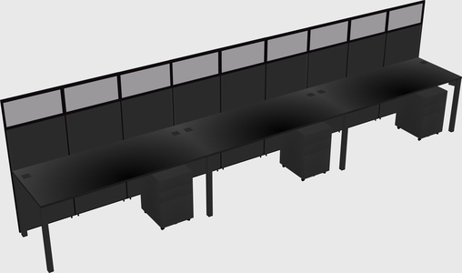 Shared rectangular cubicle