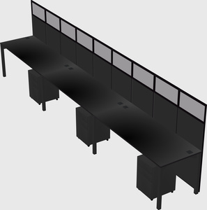 Shared rectangular cubicle