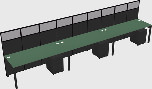 Shared rectangular cubicle