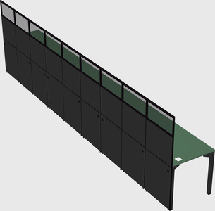Shared rectangular cubicle