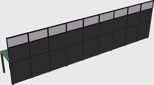 Shared rectangular cubicle