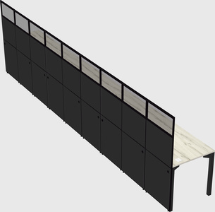 Shared rectangular cubicle