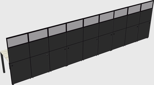 Shared rectangular cubicle