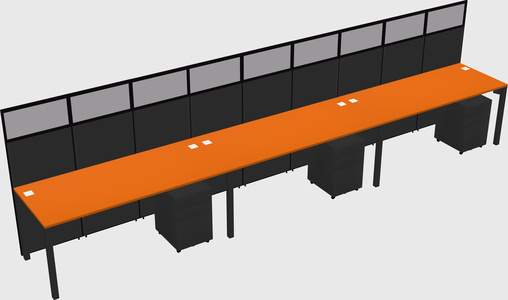 Shared rectangular cubicle
