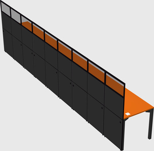 Shared rectangular cubicle