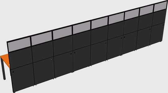 Shared rectangular cubicle