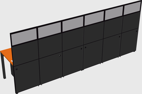 Shared rectangular cubicle