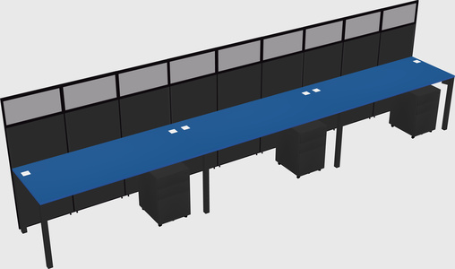Shared rectangular cubicle