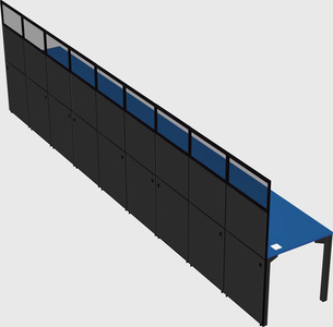 Shared rectangular cubicle