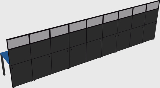 Shared rectangular cubicle