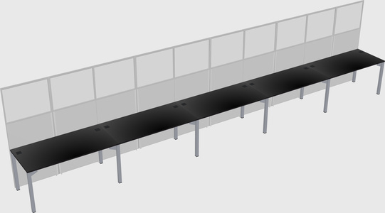 Shared rectangular cubicle