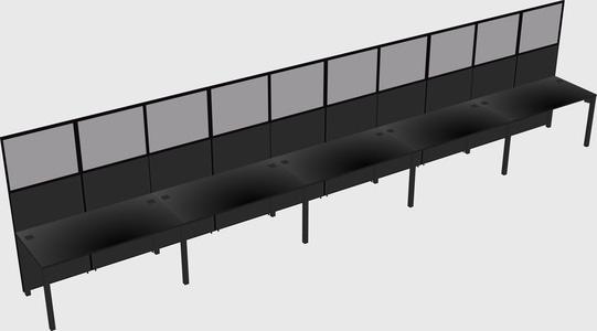 Shared rectangular cubicle