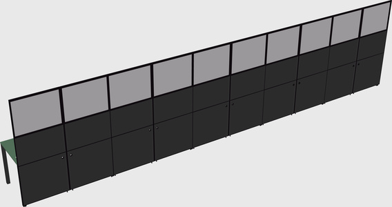 Shared rectangular cubicle