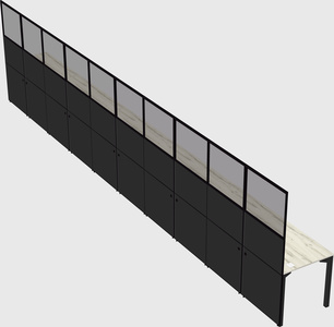 Shared rectangular cubicle