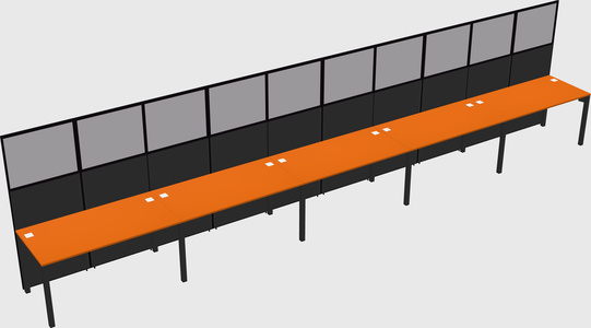 Shared rectangular cubicle
