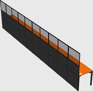 Shared rectangular cubicle