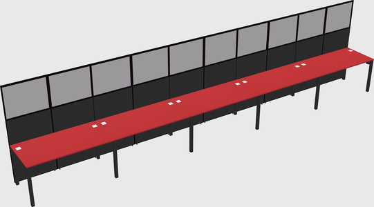Shared rectangular cubicle